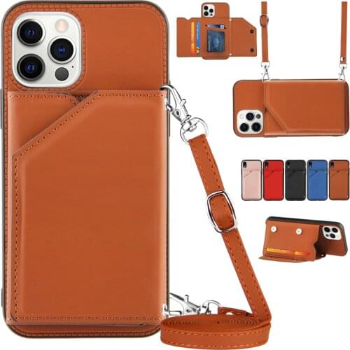 Crossbody Phone Case For Xiaomi Poco M3 X3 NFC Redmi 9T 9A 9C Note 9s 9 Pro Detachable Lanyard Wallet Cover Adjustable Rope