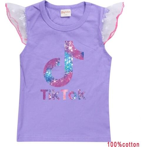 TIK TOK Girls Princess Print Tshirts Summer Kids Boys Short Sleeve T-Shirt Baby Boys Tees Girls Tops Children Clothes