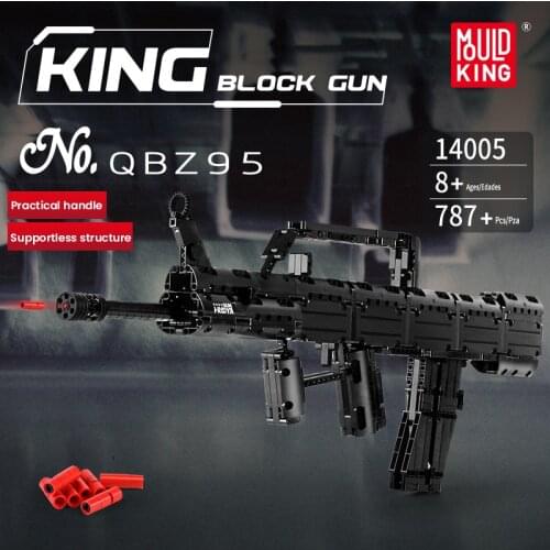 Toys MOULD KING 14005 QBZ95 Shooting Gun Model Building Block Set Simulation Manually Loaded Weapon Toy for Adults Children Gift