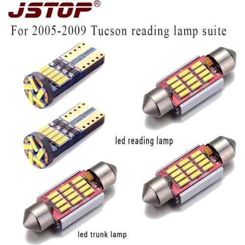 JSTOP 5pcs/set For 2005-2009 Tucson high quality led reading lamps 36mm C5W canbus led W5W T10 12V festoon bulbs car trunk light