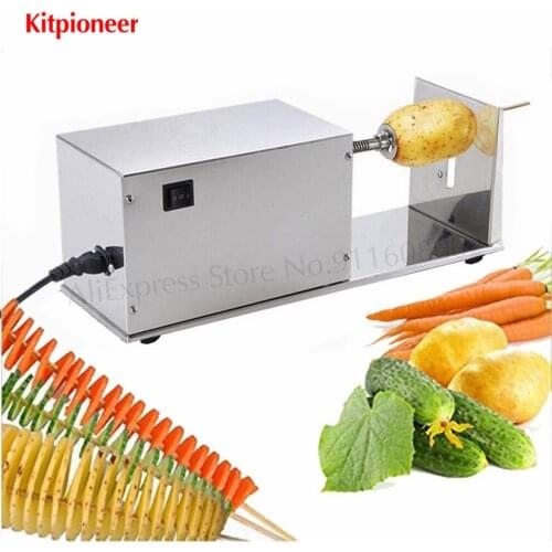 Commercial Electric Potato Twister Cutter Tornado Potatos Slicer Spiral French Fries Chips Cutting Machine 220V 110V