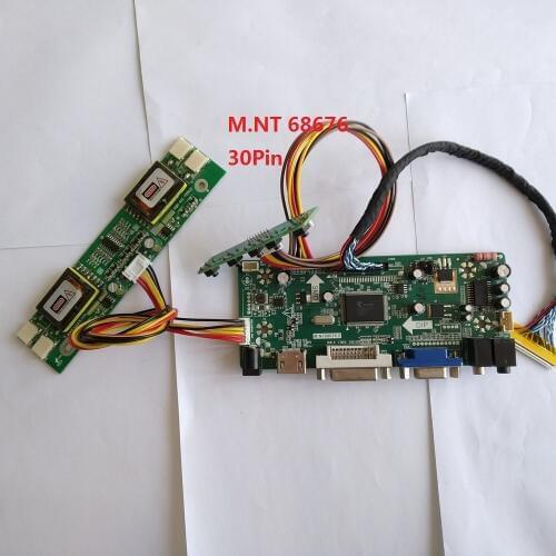 Kit for LM201WE3-TLE1 HDMI Driver 1680X1050 20.1" 30pin VGA DVI Controller board Screen Panel LVDS 4 lamps M.NT68676 DIY