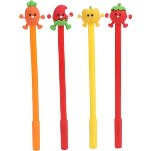 4pc Kawaii Vegetables Gel Pen Creative Korean Stationery Cute Student Writing Signature Pen Accessories Office School Supplies