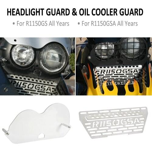 Motorcycle Oil Cooler Radiator and Headlight Headlamp Protector Guard Cover Cap For BMW R1150GS R1150GSA ADV R 1150 R1150 GS GSA