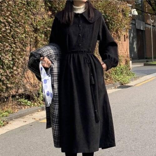 Sweet Girl Spring/Autumn Japanese Gothic Dark Lolita Dress Renaissance Vintage Preppy Punk Style Harajuku Bandage Maid Dress