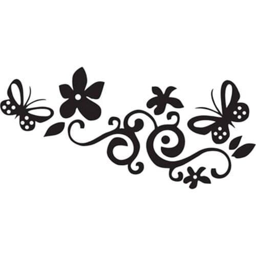 Fashion Vine Flower Butterfly Reflective PET Car Sticker Decal Skateboard Decor Special Car Sticker