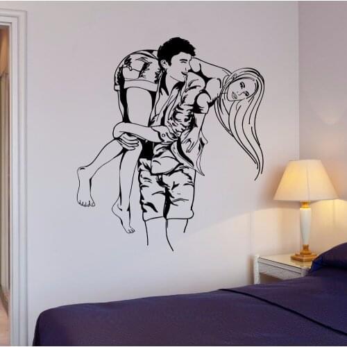 YOYOYU Wall Decal Loving Modern Style Decoration Wall Stickers Man Kissing With Woman Pattern Art Designed Romantic J669
