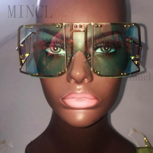 Vintage Square Sunglasses Oval Glasses Women Oversized Retro Hip Hop Glasses Retro Sunglass Luxury Female Clear Eyewear UV400 NX