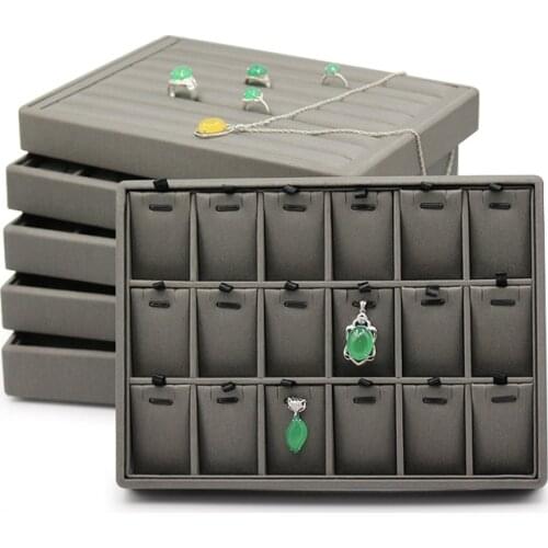 TA MINGREN stackable leather display tray jewelry tray storage box for drawer earrings necklace bracelet ring