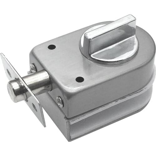 Glass Sliding Door Latch Lock Non-Apertured Stainless Steel Glass Door Lock for Shower Room Bathroom Accessories