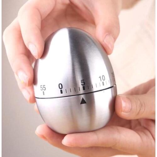 Cooking Timer Kitchen Steel Eggs 60 Minutes Time Tools Alarm Mechanical Time Clock Management Supplies Clock Coun P7H6