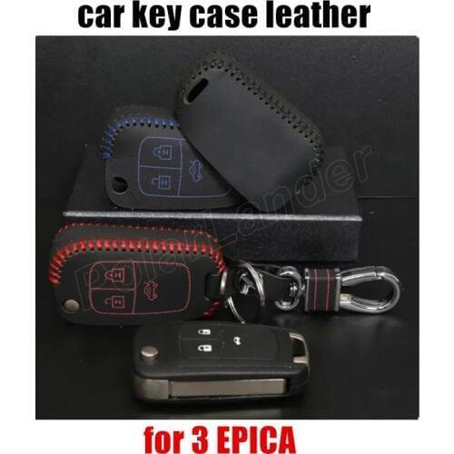 Only Red car key case Hand sewing car styling genuine quality leather car key cover DIY fit for CHEVROLET NEW CRUZE SIAL 3 EPICA