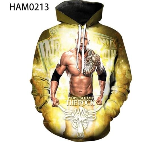 WWE Hoodie spring and summer mens and womens 3D printing muscle fashion childrens Harajuku cotton long casual Sweatshirt