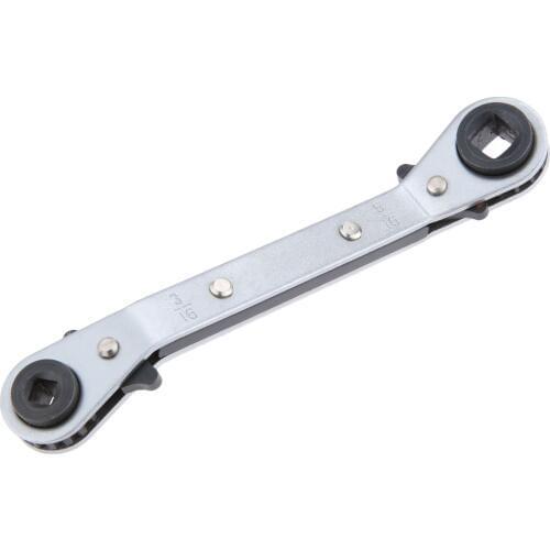 Yetaha 4 Size Refrigeration Valve Ratchet Wrench Steel Air Conditioning Valves Offset Service Wrench 3/16" 1/4" 5/16" 3/8"
