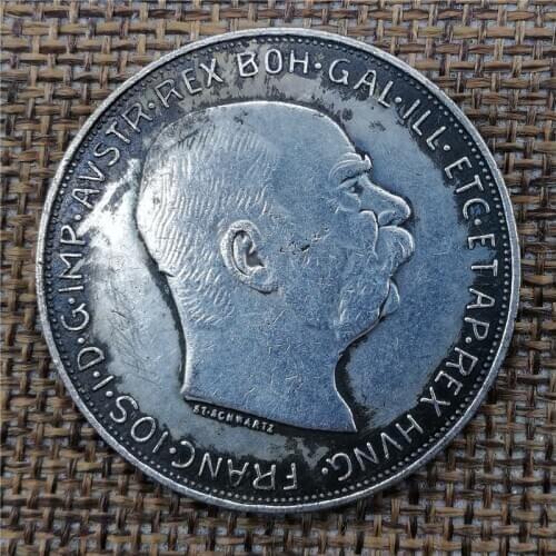 Austro Hungarian Empire made 1915 old copper and silver coins, foreign silver coins, antique coins, diameter 38MM