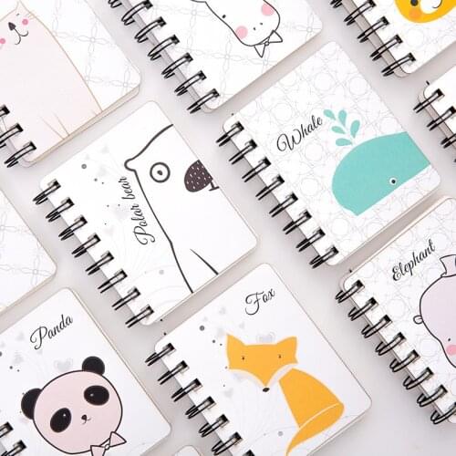 1pcs Cute Animal Mini Notebook Cartoon Cat Panda Pocket Notepad Paper Journal School Supplies Stationery Gift