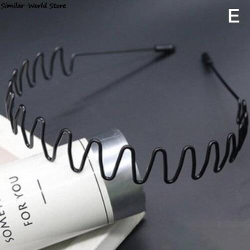 1Pcs Chic Unisex Black Wavy Hairband Men Women Washing Headband Scrunchy Styling Tools Accessories Headwear Hair Head Hoop Bands