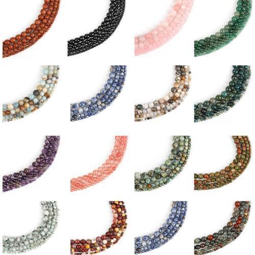 4 6 8 10mm Faceted Natural Stone Beads Amethysts Howlite Agates Round Loose Beads for DIY Necklace Bracelet Jewelry Making