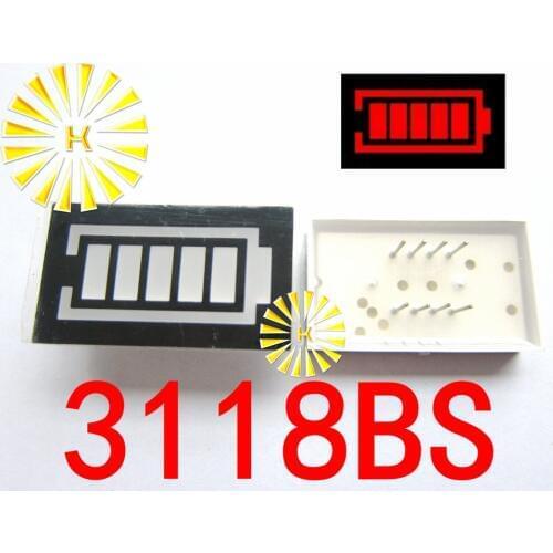 5PCS x 5 Segment Red Color Battery Style LED Digital Tube Display Common Anode 3118BS