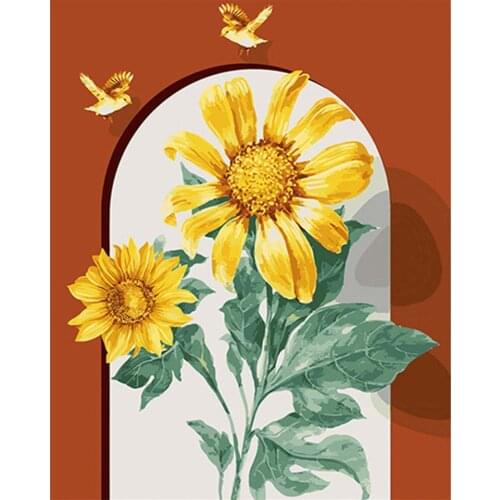 5D DIY Diamond Painting Sunflower Cross Stitch Kit Full Drill Embroidery Mosaic Flowers Art Picture of Rhinestones Wall Decor