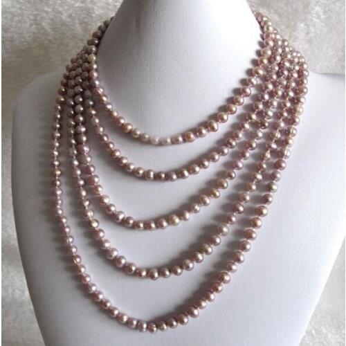 5x6mm purple real pearl 80cm 125cm 200cm 30'' 78'' necklace natural Freshwater PEARL Women Jewelry 35cm 43cm 15'' 17