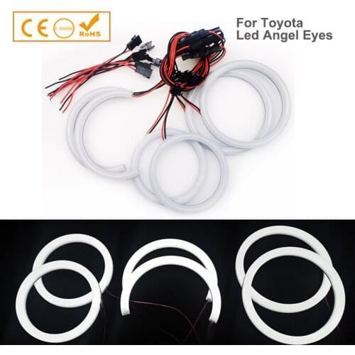 6Pcs White Halo Ring Cotton Lamps SMD LED Angel Eyes For Toyota Mark X Reiz 2004-2009 Car Daytime Running lights Auto lighting