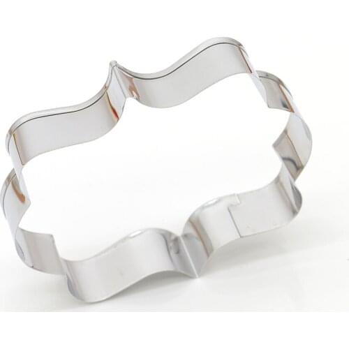 8pcs Metal Plaque Cutter Cookie Frame Diy Cake Oval Square Rectangle Fancy Stainless Mold Sugar Biscuit Mold Kitchen Making Tool