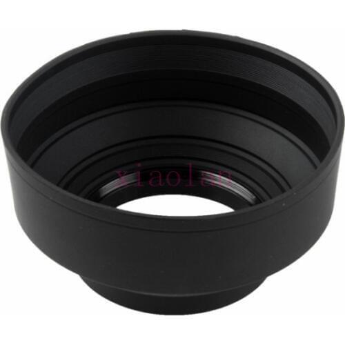 82mm 3-Stage 3in1 Collapsible Rubber Foldable Lens Hood for Sony for Canon for Nikon Fuji for Olympus for Pentax Cameras