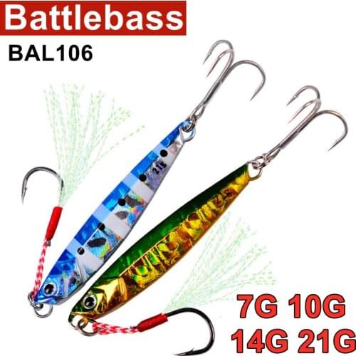 BATTLEBASS 2021 NEW 1PC Metal Jig Spoon Lure 7g-10g-14g-17g-21g Artificial Bait Slow Jigging Hard Lead Bass Fishing Tackle