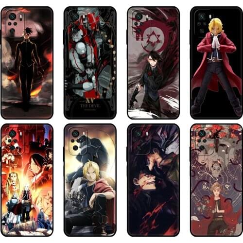 Black tpu Case For Xiaomi Redmi 9T Case Redmi Note 9T Note 10 5G 4G Pro 10S Case Fullmetal Alchemist Brotherhood