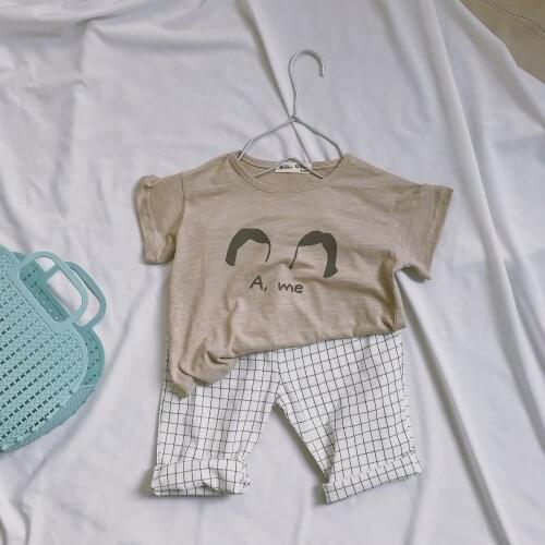 Childrens Trousers 2021 Spring Summer New Kids Boys Girls Casual Cotton Plaid Pants Baby Korean Cropped Trousers Kids Clothing