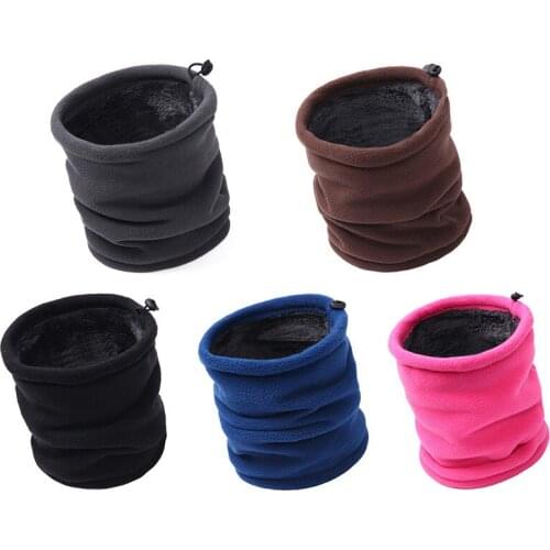 Dual-layer Men Womens Fleece Balaclava Thermal Warm Camping Hiking Scarf Gaiter Neck Warmer Tube Headwear Beanie Hats
