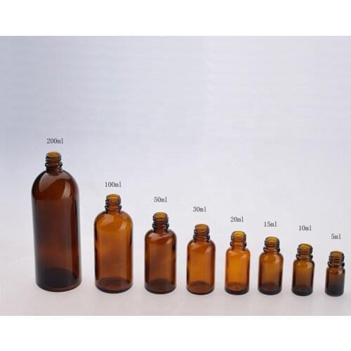 Essential Oil Dropper Bottle Amber Clear Glass And Bamboo Wood Lid Perfume Bottles Lotion Bottle Skin Care Spray Container Jars