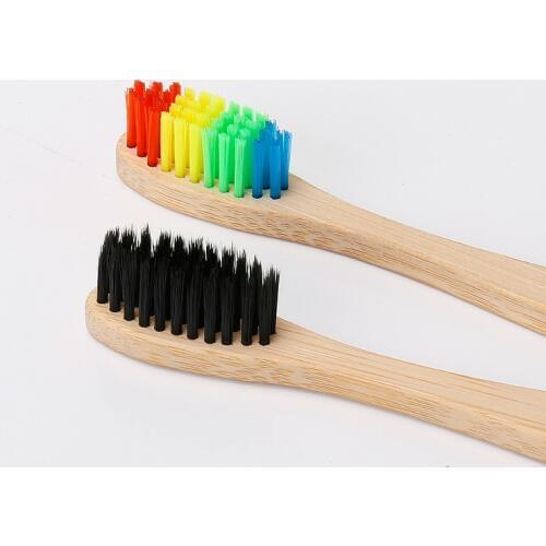 Eco-friendly biodegradable natural bamboo toothbrush travel hotel bamboo handle toothbrush rainbow toothbrush