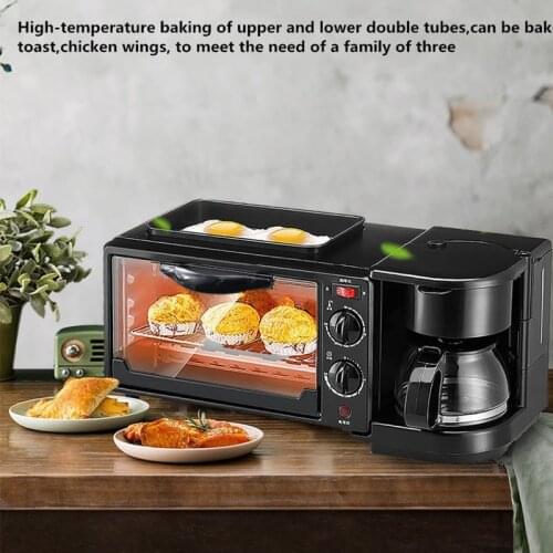Electric 3 in 1 Breakfast Making Machine Multifunction Drip Coffee Maker Household Bread Pizza Frying Pan Toaster 220V Sonifer
