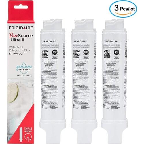 Replace Frigidaire EPTWFU01 PureSource Ultra II Refrigerator Water Filter, 1 Count, White ,Pack of 3