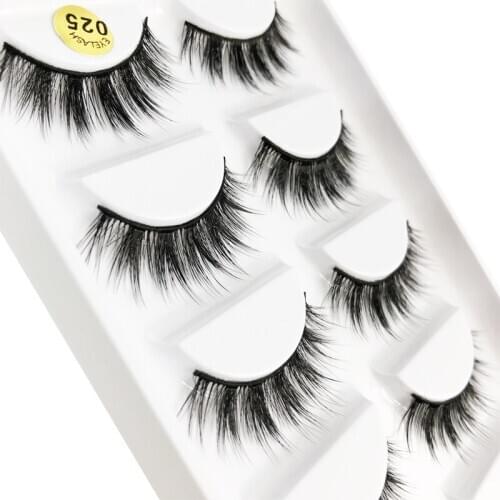 Flash girl New best selling 025 custom own logo 5 pairs 3d mink natural handmade false eyelashes