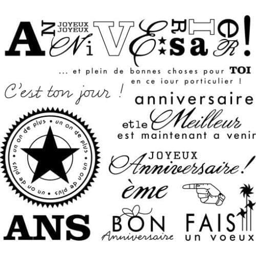 French/Happy birthday!/ Transparent Clear Silicone Stamp/Seal for DIY scrapbooking/photo album Decorative clear stamp A0257
