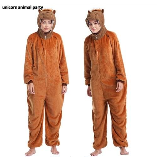 Kigurumi Onesies Cosplay Alpaca matching adult pyjamas for men and women halloween costumes pajamas Animal Sleepwear Jumpsuit