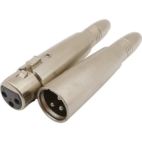 Metal XLR 3 Pin Female Male Plug to 6.5mm Female Jack Audio Microphone Mic Speaker Cable Adapter Connector