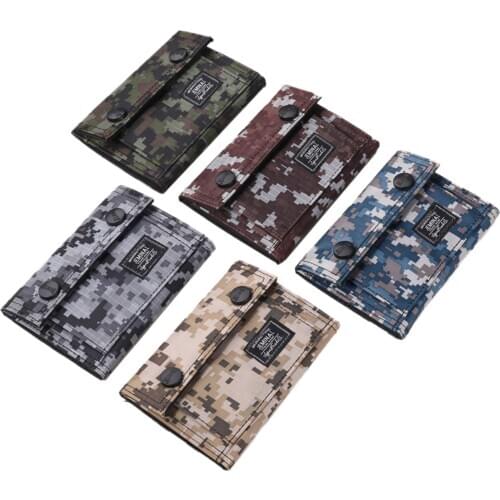 New Army Camouflage Mini Mens Leather Magic Wallet With Coin Pocket Slim Purse Money Clip Bag Bank Credit Card Cash Holder