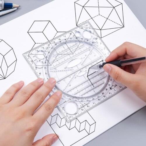 Multifunction Art Design Drawing Ruler, Stereo Geometry Ellipse Template Ruler, School Accessories, Arc Shape Tracer