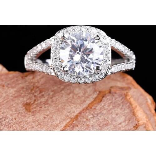 Fashion Luxury Crystal Engagement Ring for Women Exquisite Silver Gold Plated Rings 2021 Wedding Trend Female Jewerly