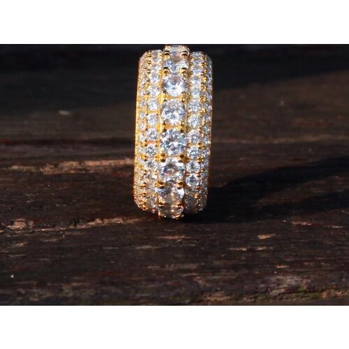 S925 Sterling Silver Cubic Zirconia Ring for Women Geometric Round CZ Rings Men Hip Hop Rapper Jewelry Gift Drop Shipping