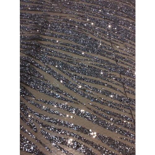 NEW design z-han11285 glitter sequins French lace fabric African tulle glitter lace for bridal dress