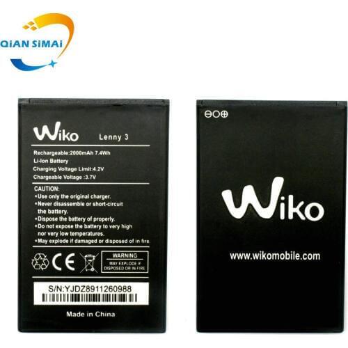 QiAN SiMAi 1PCS new high quality LENNY3 LENNY 3 battery For Wiko LENNY 3 mobile phone +track code