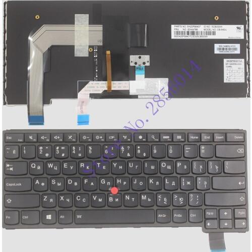 Russian Layout Keyboard For Lenovo Thinkpad S3 YOGA 14 RU Black with frame and Red pointy stick keyboard backlit