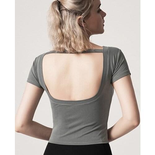 SALSPOR New Arrival Women Sport Shirt Yoga Casual Solid Backless Breathable Fitness Crop Top Gym Workout Tank Tops For Female