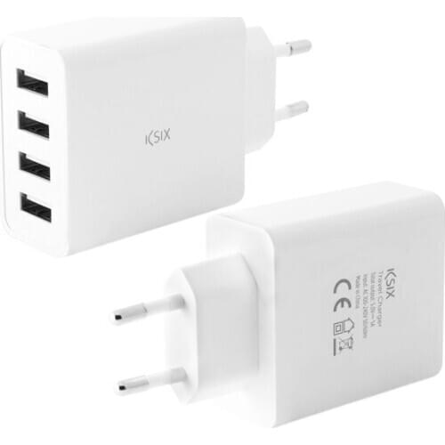 Wall Charger KSIX 4 USB 4.5A White