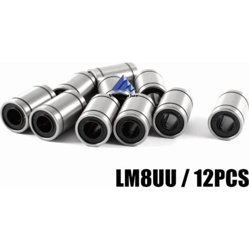 12PCS/Lot LM8UU Ball Bearings 8mm Bushing 3D Printers Parts Rail Linear Long Rod Shaft Part 8mm*15mm*24mm Good Quality